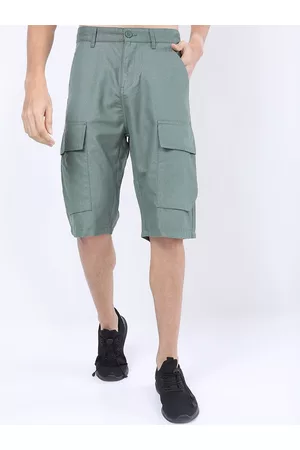 Ketch Men Green Cargo Shorts