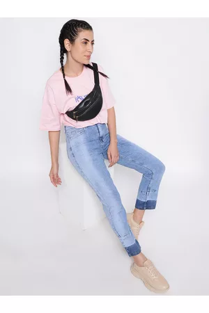 Belliskey Women Straight Fit High-Rise Heavy Fade Stretchable Jeans