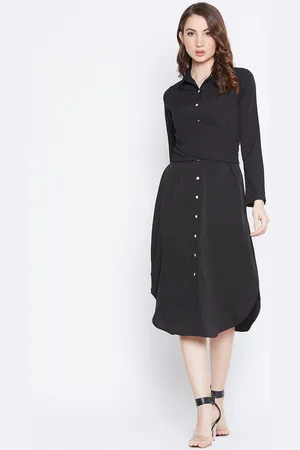 Berrylush Shirt Collar Midi Dress