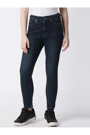 Pepe Jeans Women Solid Cotton Skinny Fit High-Rise Jeans