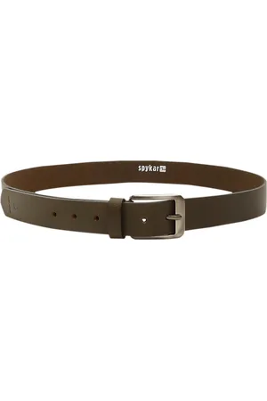 SPYKAR Men Olive Green Leather Belt