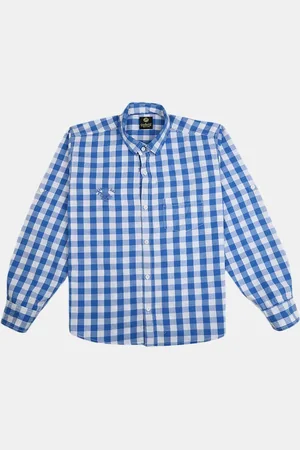 V-Mart Boys Blue Checked Casual Shirt