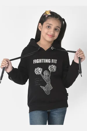 Crimsoune Club Girls Printed Hooded Sweatshirt
