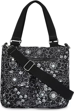 BAOMI Black Floral Printed Oversized Shopper Tote Bag
