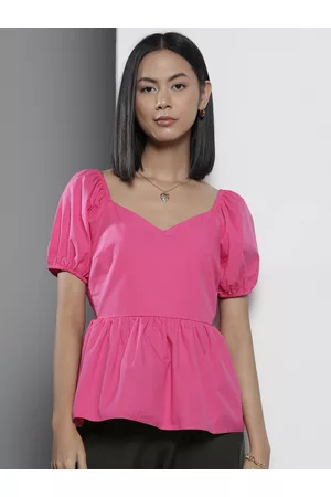 Dorothy Perkins Sweetheart Neck Peplum Cotton Top
