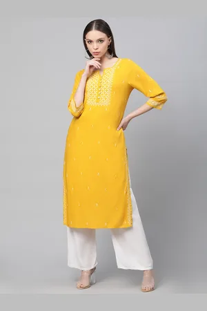 akheri Women Ethnic Motifs Embroidered Chikankari Kurta