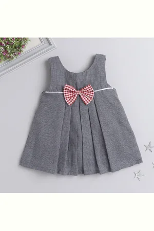 MANY FROCKS & Girls Round Neck Pure Cotton Fit & Flare Dress