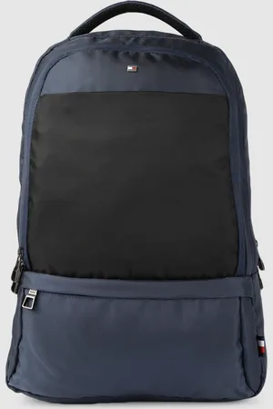 Tommy Hilfiger Unisex Navy Blue & Black Solid Backpack