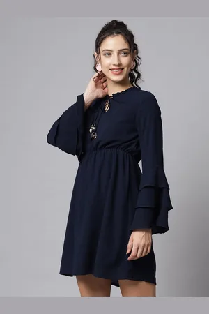 BEATNIK Tie-Up Neck A-Line Dress