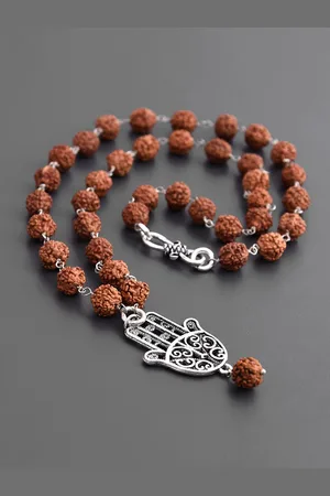 Tistabene Men Silver-Toned & Brown Alloy Silver-Plated Necklace