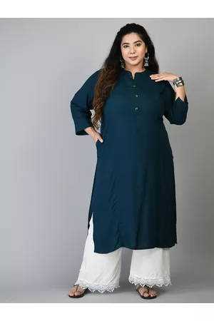 DesiNoor PrettyPlus by Desinoor com Women Teal Kurta