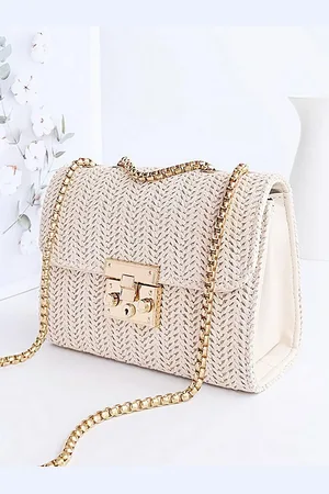 Diva Dale White Structured Sling Bag with Quilted