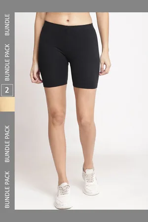 Jinfo Women Pack of 2 Cotton Cycling Sports Shorts