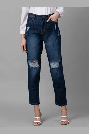 Globus Women Blue High-Rise Mildly Distressed Light Fade Stretchable Cotton Jeans