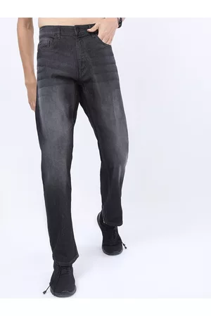 Ketch Men Charcoal Straight Fit Light Fade Stretchable Jeans