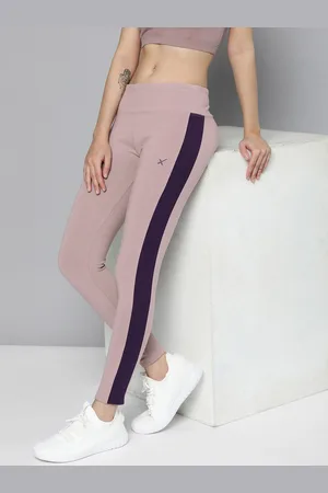 HRX Women Striped Rapid-Dry Training Tights