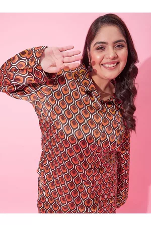 CURVY STREET Women Boxy Printed Casual Shirt