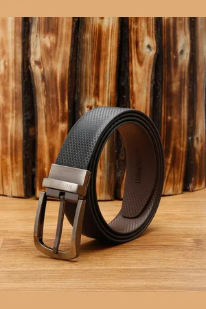 MUTAQINOTI Men Black & Brown Faux Leather Reversible Formal Belt