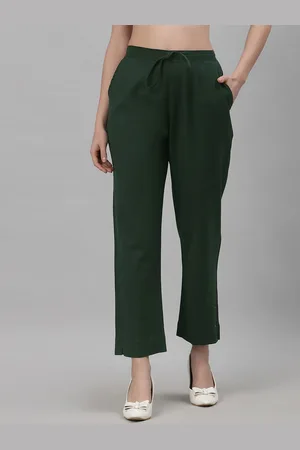 Buy Classic Cotton Blend Solid Trousers for Women, Pack of 2 Online In  India At Discounted Prices