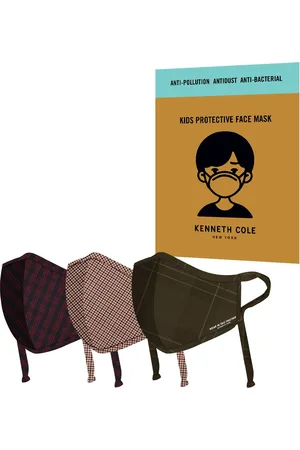 Kenneth Cole Kids Pack Of 3 Printed Reusable 6-Ply Cotton Cloth Masks