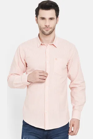 Duke Men Peach-Coloured Slim Fit Opaque Casual Shirt