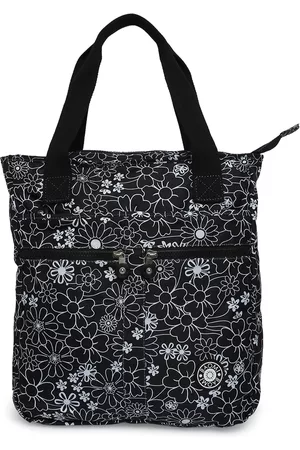 BAOMI Black Floral Printed Oversized Shopper Tote Bag