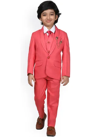 DKGF FASHION Boys Shawl Collar Single-Breasted 5 Piece Suit