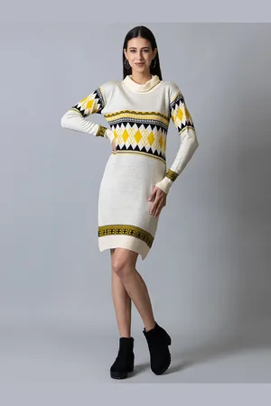 Club York Jacquard Printed Acrylic Jumper Dress