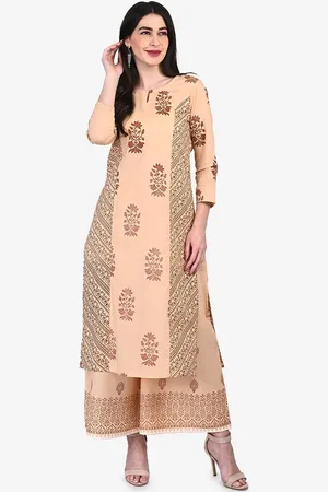 BE INDI Ethnic Motifs Printed Pure Cotton Kurta with Palazzos & Dupatta