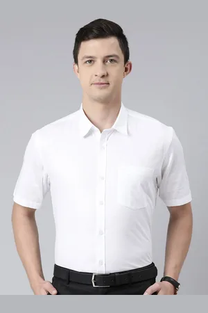 Chennis Men White Slim Fit Cotton Formal Shirt