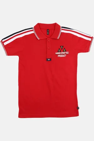 V-Mart Boys Red Polo Collar T-shirt