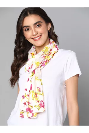 Mast & Harbour Women White & Yellow Printed Scarf