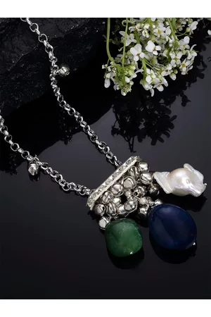 DUGRISTYLE Women Silver-Plated Pearls Necklace