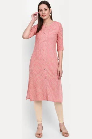 V-Mart Women Bandhani Printed Thread Work Indie Prints Kurta