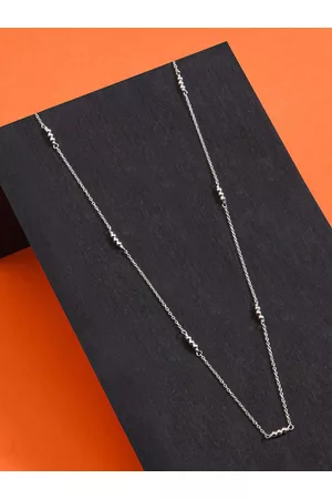 Accessorize Women 925 Pure Sterling Silver Triple Bead Station Necklace