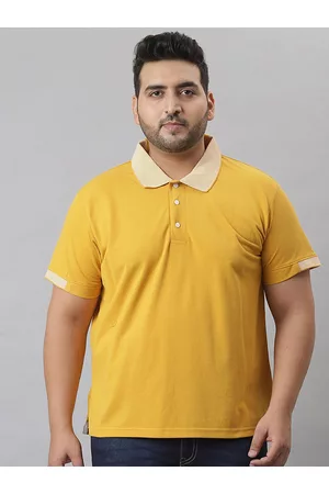 Instafab Men Plus Size Polo Collar Flex T-shirt