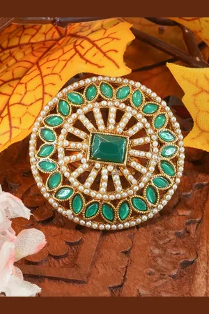 GRIIHAM Gold-Plated AD Stone Studded Finger Ring