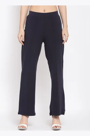 KOTTY Women Black Flared High-Rise Bootcut Trousers
