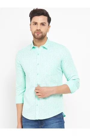 Duke Men Printed Slim Fit Knitted Cotton Casual Shirt