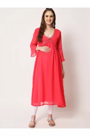 Aujjessa Women Maternity Georgette Kurta