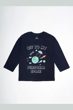 The Boo Boo Club Unisex Kids Navy Blue Printed T-shirt