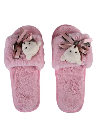 CASSIEY Women Teddy Embellished Sliders