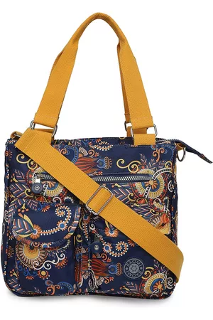 BAOMI Blue Ethnic Motifs Printed Structured Tote Bag