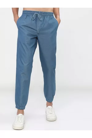 Ketch Men Blue Flint Stone Joggers Trousers