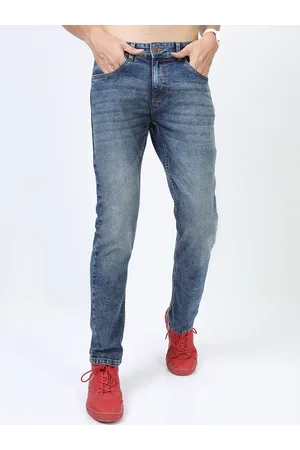 Ketch Men Blue Slim Fit Low Distress Heavy Fade Stretchable Jeans