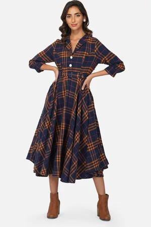 BEATNIK Checked Midi Dress