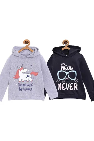 The Mom Store Kids Pack Of 2 Printed Hooded Cotton Sweatshirt