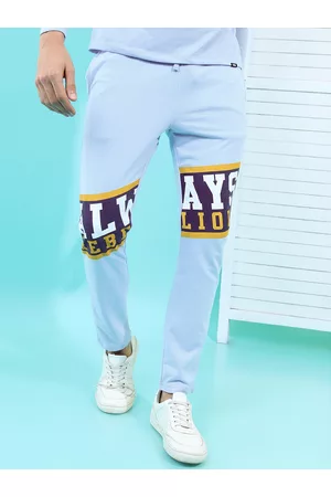 Highlander Men Blue Typography Printed Track Pants