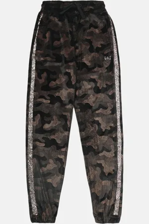 Gini and Jony Girls Cotton Camouflage Printed Joggers Trousers
