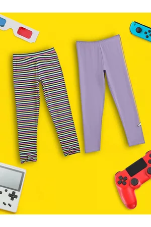 XY Life Girls Pack of 2 Astro Supercombed Cotton Leggings